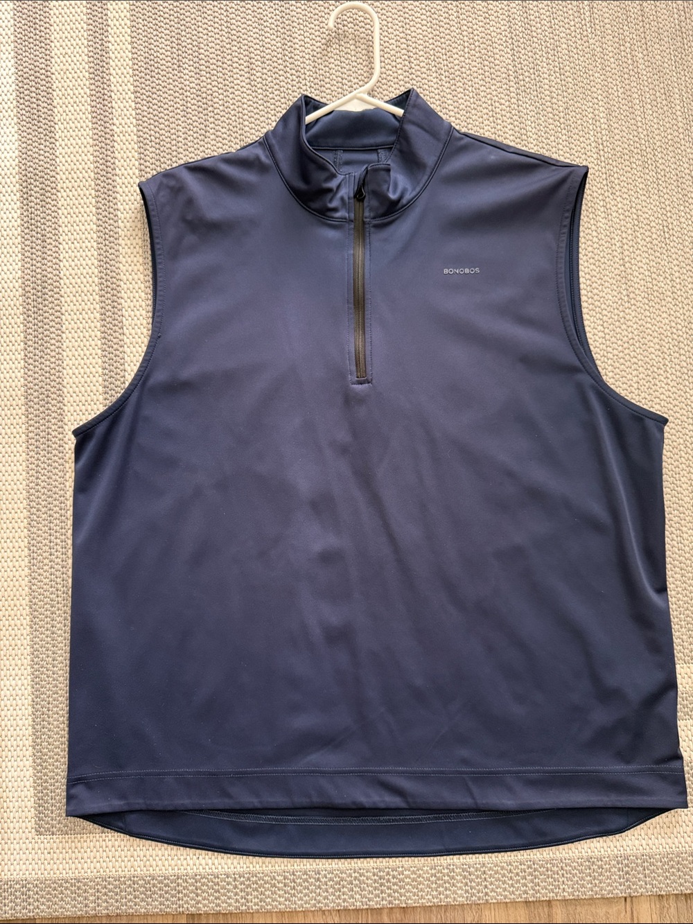 Bonobos Navy Performance Quarter-Zip Vest XL Trim
